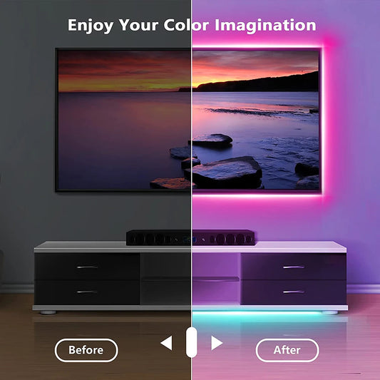 Striscia LED USB Bluetooth 5050 SMD 5V USB RGB Luci Lampada LED flessibile Nastro Nastro RGB Autoadesivo TV Desktop Diodo