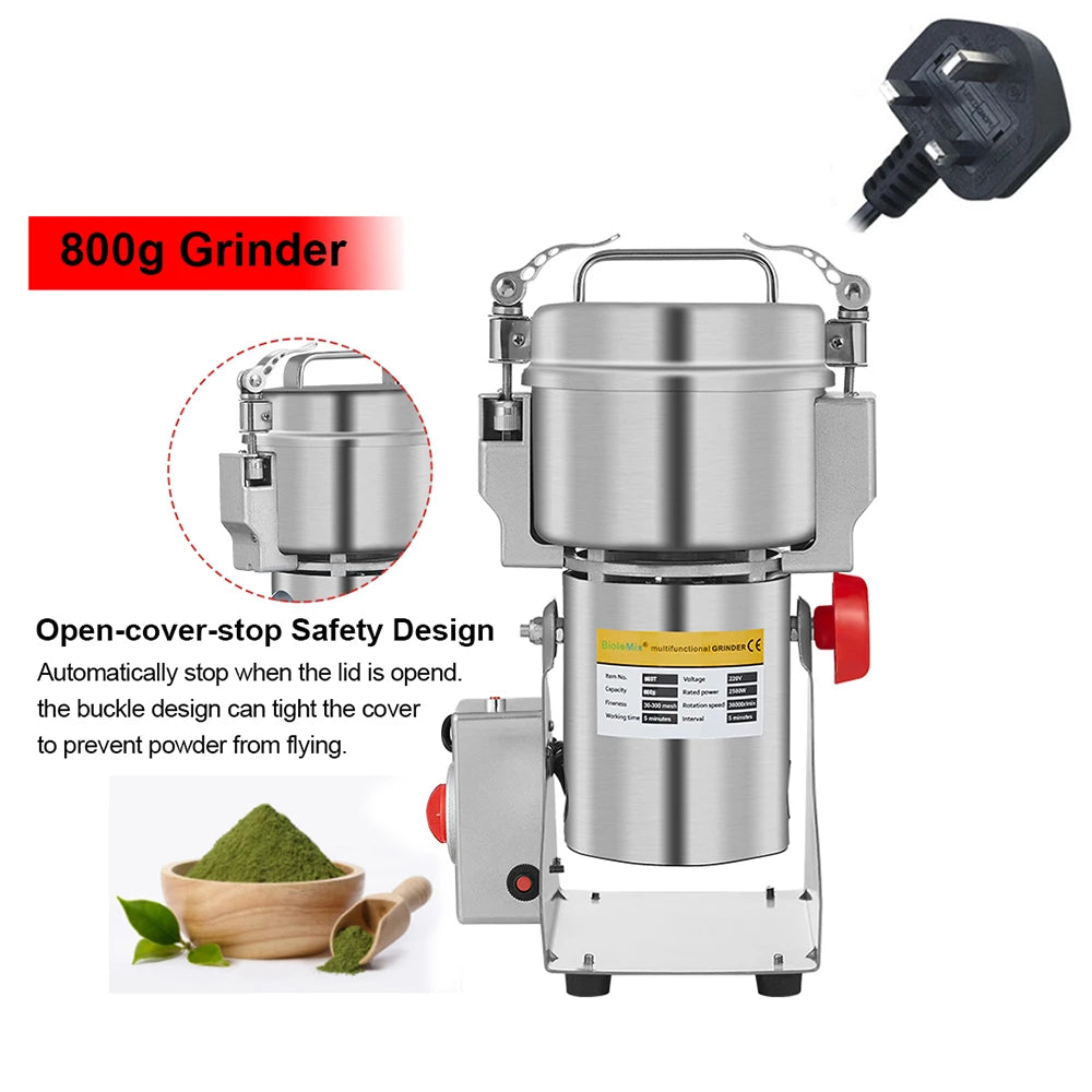 BioloMix 800g 700g Cereali Spezie Erbe Aromatiche Cereali Caffè Cibo Secco Macina Mulino Macchina per Macinazione Mulino per Farina Polvere Frantoio
