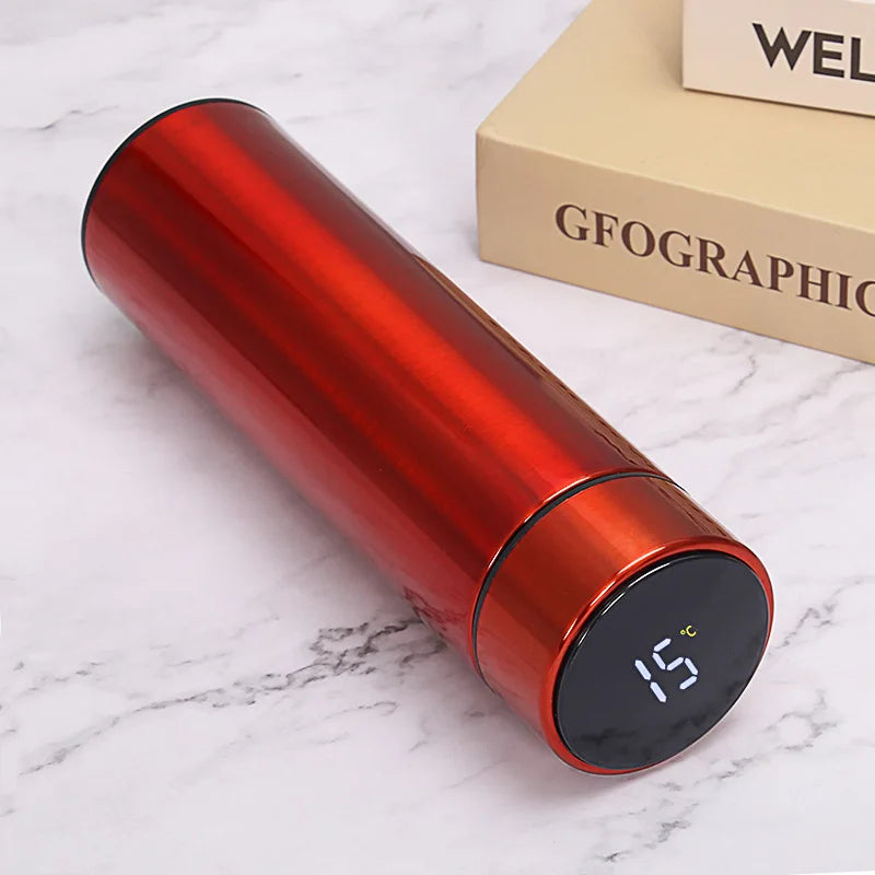 Borraccia termica con display intelligente, temperatura, 500 ml, sicurezza, acciaio inossidabile 304, thermos da caffè, regalo aziendale per uomo, logo personalizzato