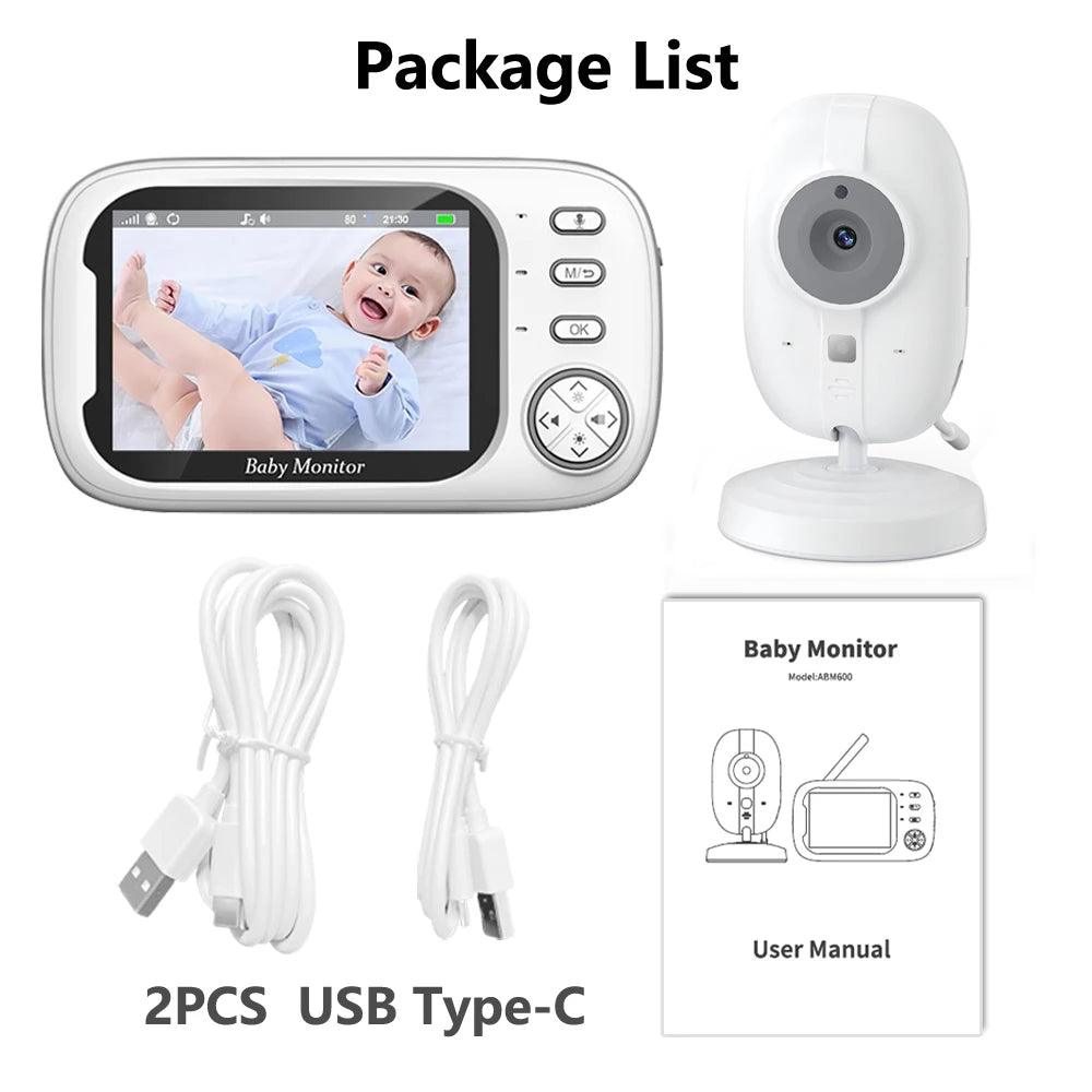 Baby monitor con telecamera LCD da 3,5 pollici, babysitter elettronico, audio bidirezionale, visione notturna, video, baby sitter, radio, migliore di VB603