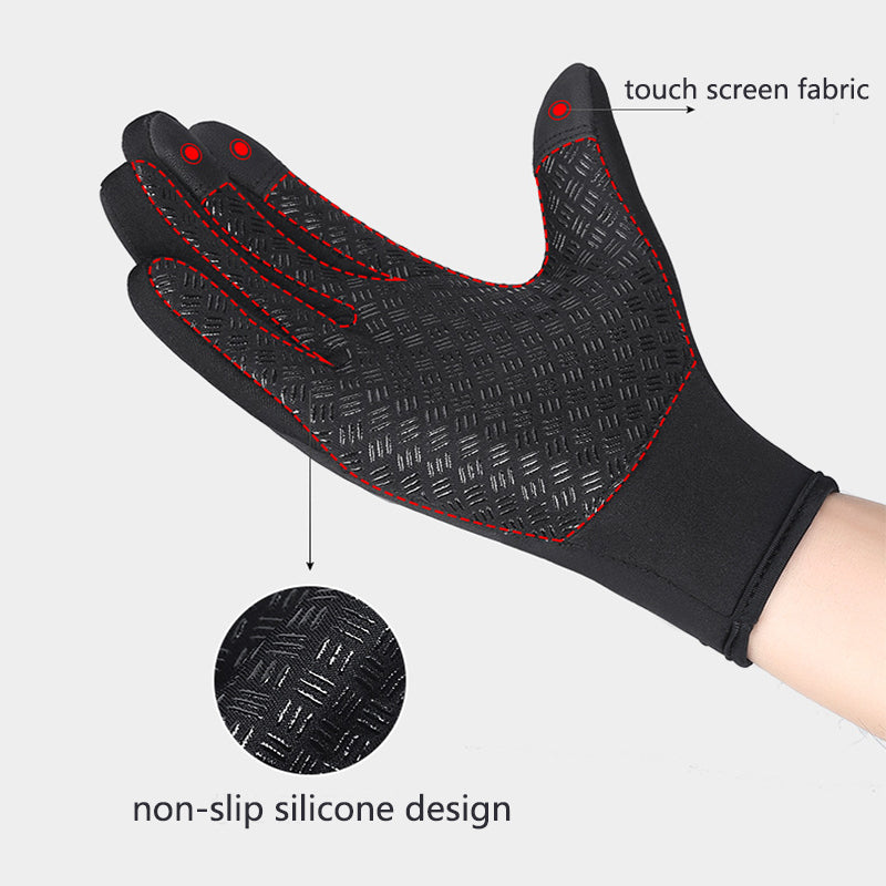Guanti invernali touch screen da moto, impermeabili, scorrevoli, con pile