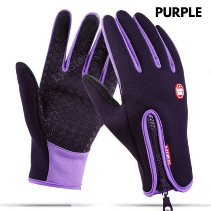 Guanti invernali touch screen da moto, impermeabili, scorrevoli, con pile