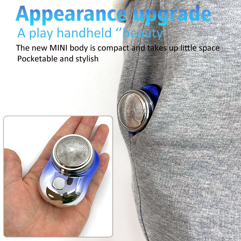 Mini rasoio elettrico portatile senza fili ricaricabile USB per il viso, rasatura di piccole dimensioni, per uomo, bagnato e asciutto, indolore