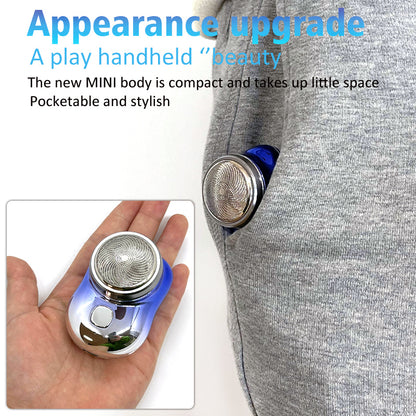 Mini rasoio elettrico portatile senza fili ricaricabile USB per il viso, rasatura di piccole dimensioni, per uomo, bagnato e asciutto, indolore