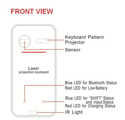 LEING FST Tastiera laser virtuale Bluetooth Wireless Proiettore Tastiera per telefono per computer portatile con funzione mouse