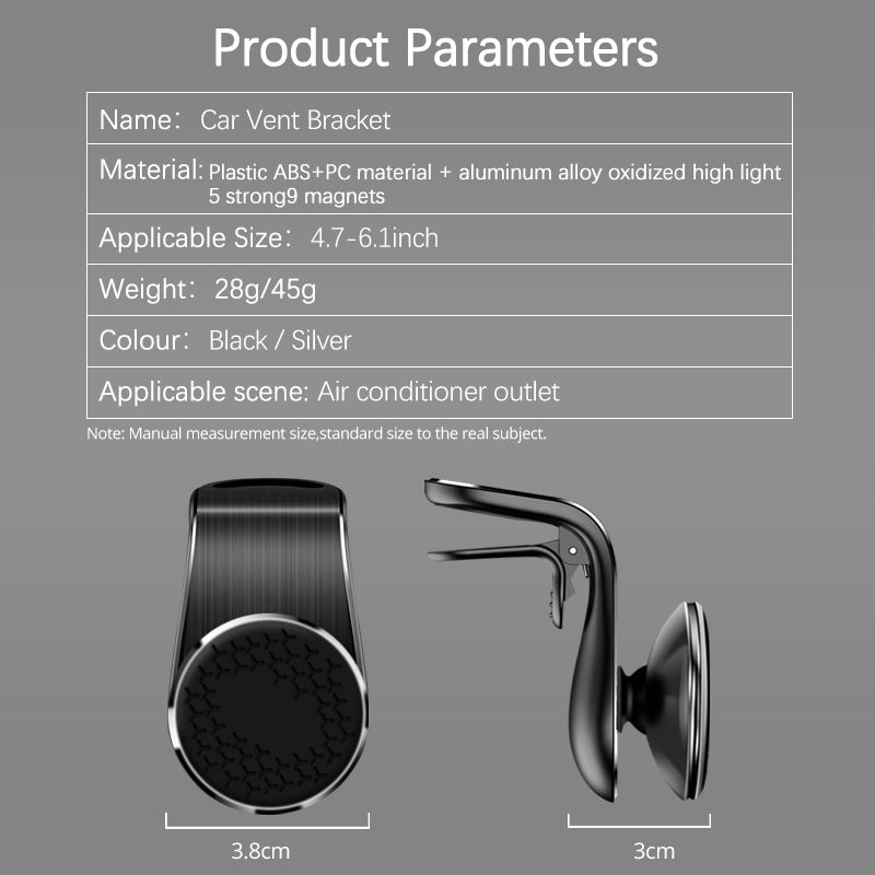 Supporto magnetico per telefono da auto, supporto magnetico per bocchetta dell'aria, supporto per telefono per smartphone, staffa di rotazione per auto