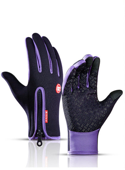 Guanti invernali touch screen da moto, impermeabili, scorrevoli, con pile