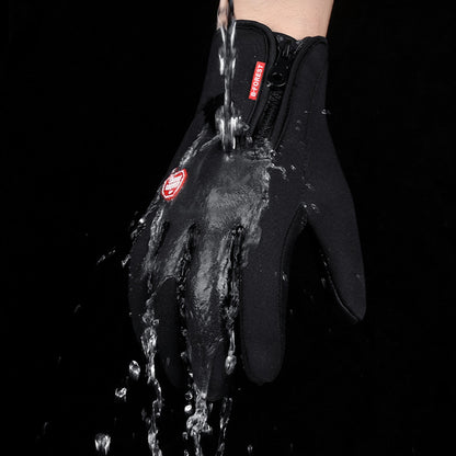 Guanti invernali touch screen da moto, impermeabili, scorrevoli, con pile