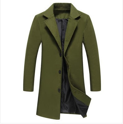 Cappotti casual da uomo in lana tinta unita, autunno e inverno