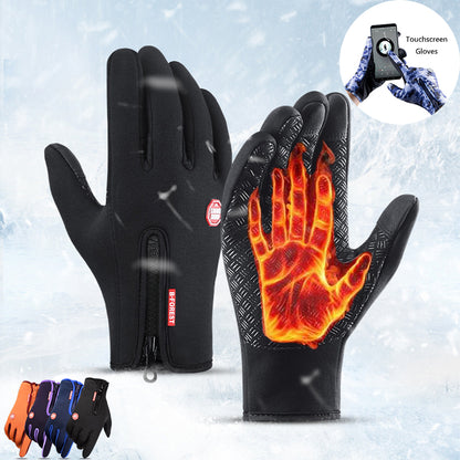 Guanti invernali touch screen da moto, impermeabili, scorrevoli, con pile