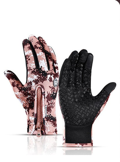 Guanti invernali touch screen da moto, impermeabili, scorrevoli, con pile