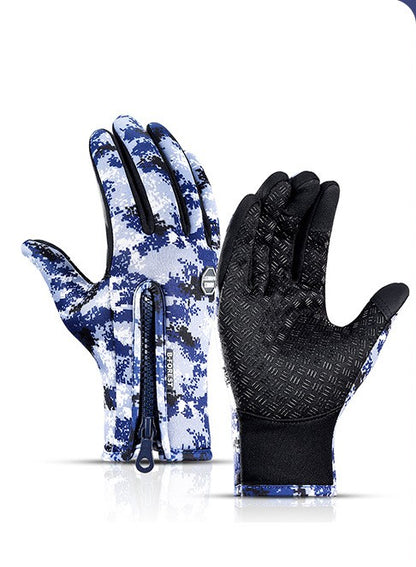 Guanti invernali touch screen da moto, impermeabili, scorrevoli, con pile