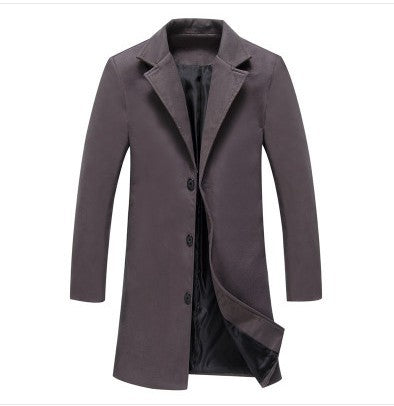 Cappotti casual da uomo in lana tinta unita, autunno e inverno