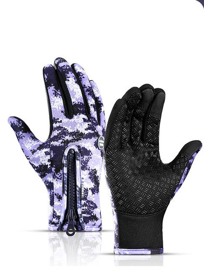Guanti invernali touch screen da moto, impermeabili, scorrevoli, con pile