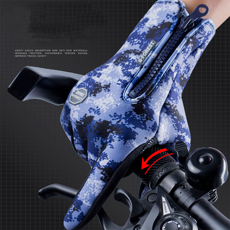 Guanti invernali touch screen da moto, impermeabili, scorrevoli, con pile