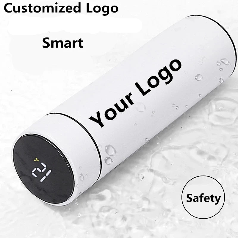 Borraccia termica con display intelligente, temperatura, 500 ml, sicurezza, acciaio inossidabile 304, thermos da caffè, regalo aziendale per uomo, logo personalizzato
