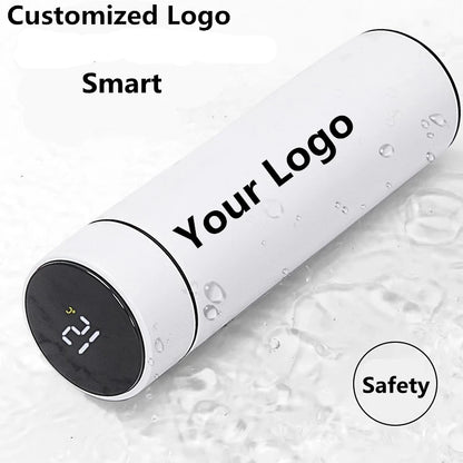 Borraccia termica con display intelligente, temperatura, 500 ml, sicurezza, acciaio inossidabile 304, thermos da caffè, regalo aziendale per uomo, logo personalizzato