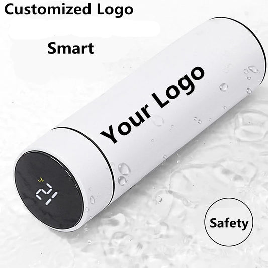 Borraccia termica con display intelligente, temperatura, 500 ml, sicurezza, acciaio inossidabile 304, thermos da caffè, regalo aziendale per uomo, logo personalizzato