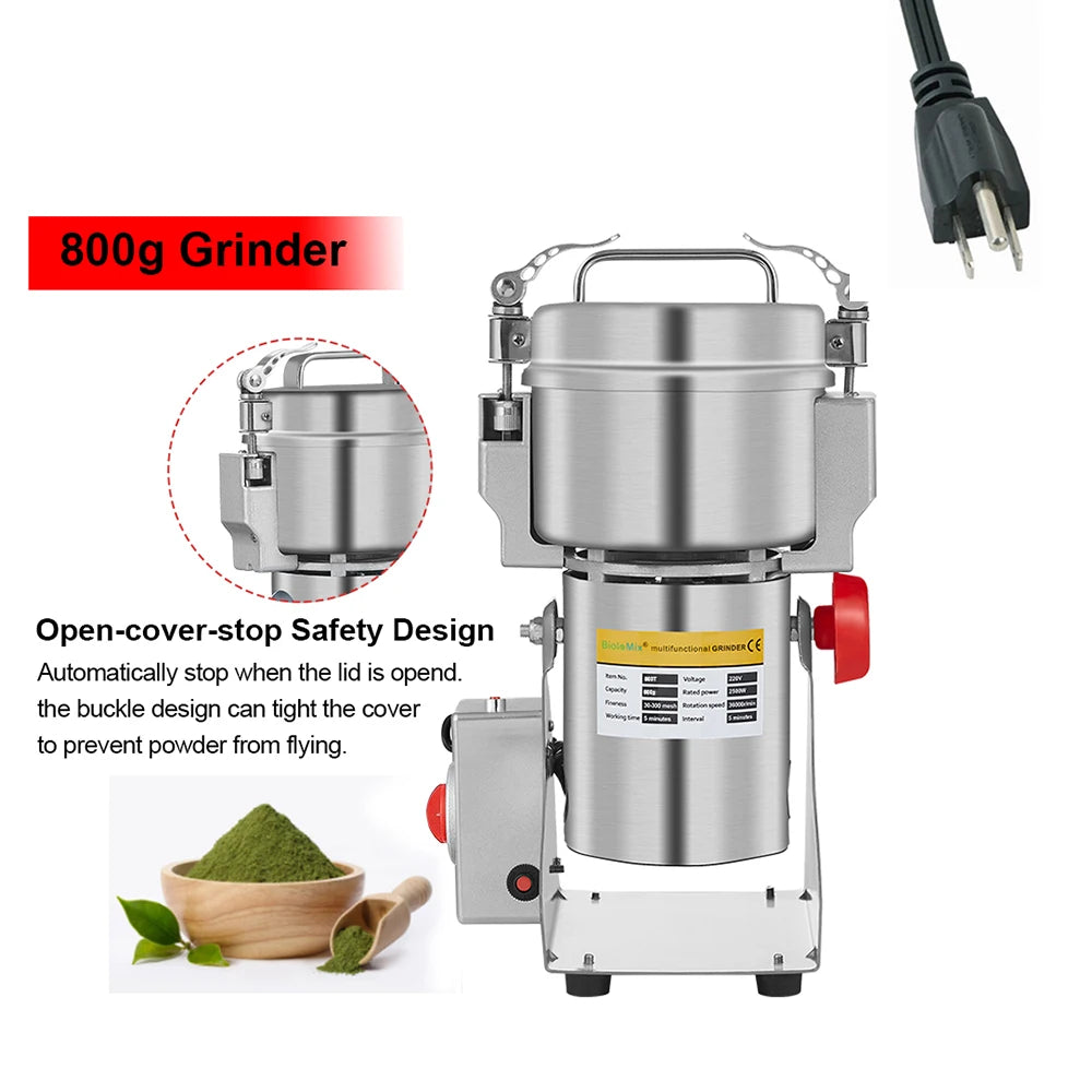 BioloMix 800g 700g Cereali Spezie Erbe Aromatiche Cereali Caffè Cibo Secco Macina Mulino Macchina per Macinazione Mulino per Farina Polvere Frantoio