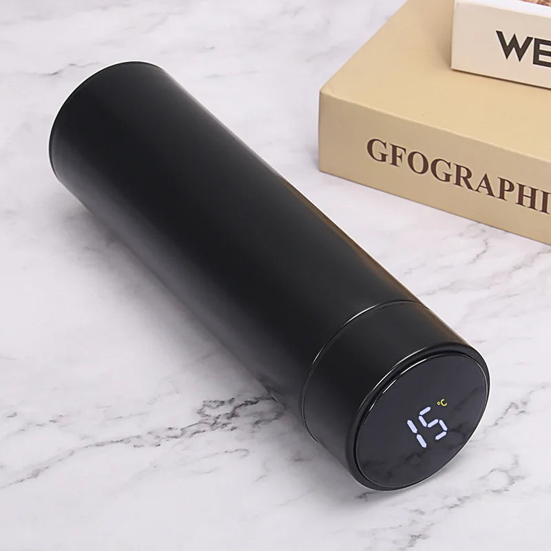 Borraccia termica con display intelligente, temperatura, 500 ml, sicurezza, acciaio inossidabile 304, thermos da caffè, regalo aziendale per uomo, logo personalizzato