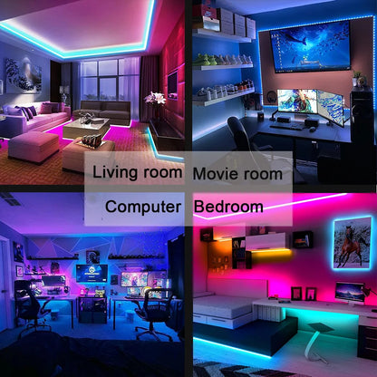 Striscia LED USB Bluetooth 5050 SMD 5V USB RGB Luci Lampada LED flessibile Nastro Nastro RGB Autoadesivo TV Desktop Diodo