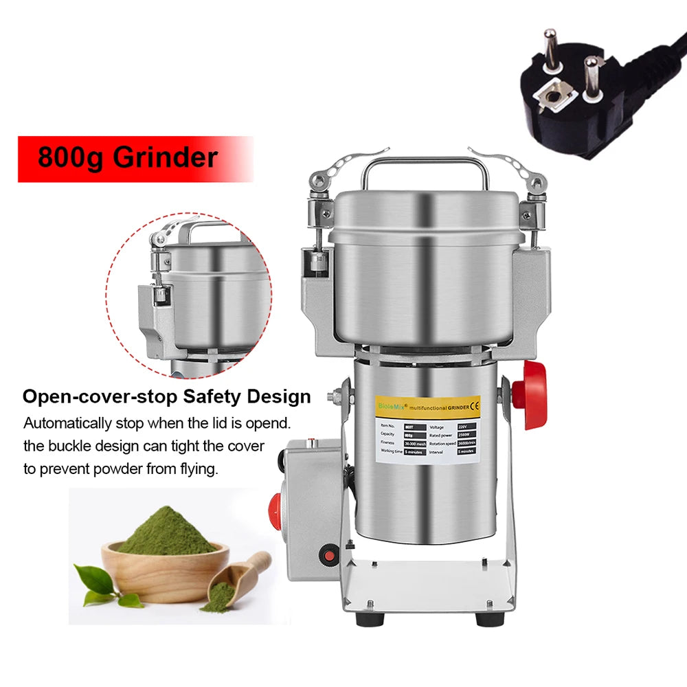BioloMix 800g 700g Cereali Spezie Erbe Aromatiche Cereali Caffè Cibo Secco Macina Mulino Macchina per Macinazione Mulino per Farina Polvere Frantoio