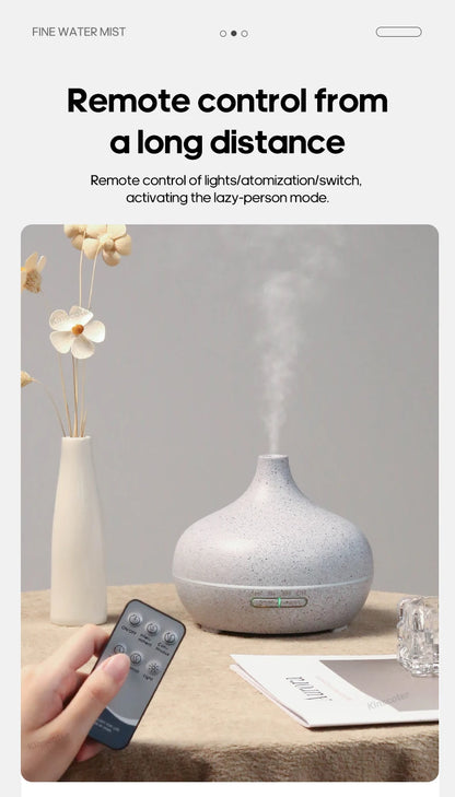 Diffusore di aromaterapia con venature del legno, umidificatore USB, purificatore d'aria da tavolo, diffusore di aromi a nebbia fredda/set di oli essenziali