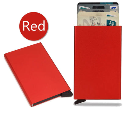 Portafoglio RFID Smart Porta Carte Metallo Sottile Uomo Donna Portafogli Pop Up Minimalista Piccolo Portafoglio Nero Valigetta per Uomo