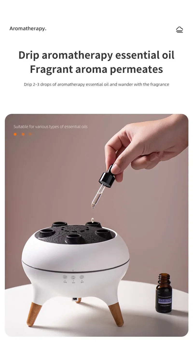 Umidificatore d'aria dinamico Jellyfish da 250 ml, diffusore di oli essenziali, telecomando, umidificatore per camera da letto con 7 luci notturne colorate