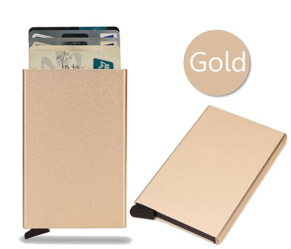 Portafoglio RFID Smart Porta Carte Metallo Sottile Uomo Donna Portafogli Pop Up Minimalista Piccolo Portafoglio Nero Valigetta per Uomo