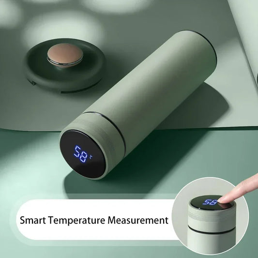 Thermos da 500 ml con visualizzazione della temperatura, in acciaio inox, con divisori, isolato sottovuoto, regalo per la festa del papà