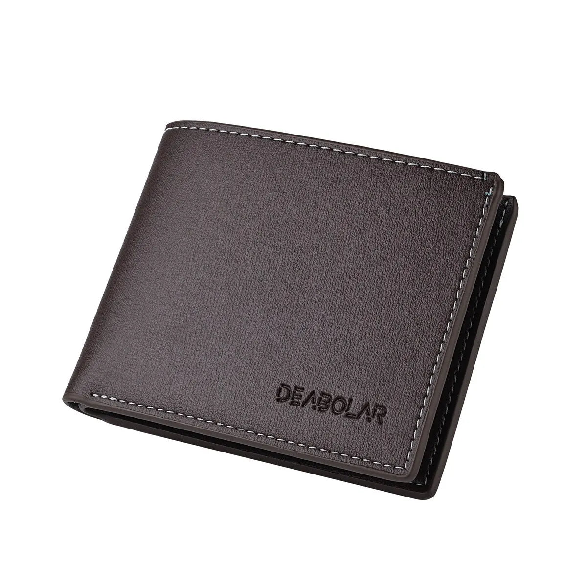Portafoglio corto da uomo in pelle PU, sottile, pieghevole, porta carte di credito da uomo giovane