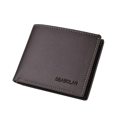 Portafoglio corto da uomo in pelle PU, sottile, pieghevole, porta carte di credito da uomo giovane