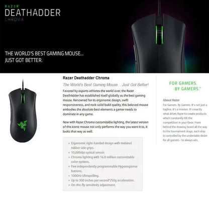 Mouse da gioco cablato Razer Purgatory Viper Standard Edition 6400DPI Merchandising di marca Regalo di compleanno Laurea Vendita all'ingrosso