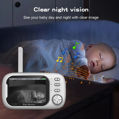 Baby monitor con telecamera LCD da 3,5 pollici, babysitter elettronico, audio bidirezionale, visione notturna, video, baby sitter, radio, migliore di VB603