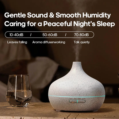 Diffusore di aromaterapia con venature del legno, umidificatore USB, purificatore d'aria da tavolo, diffusore di aromi a nebbia fredda/set di oli essenziali