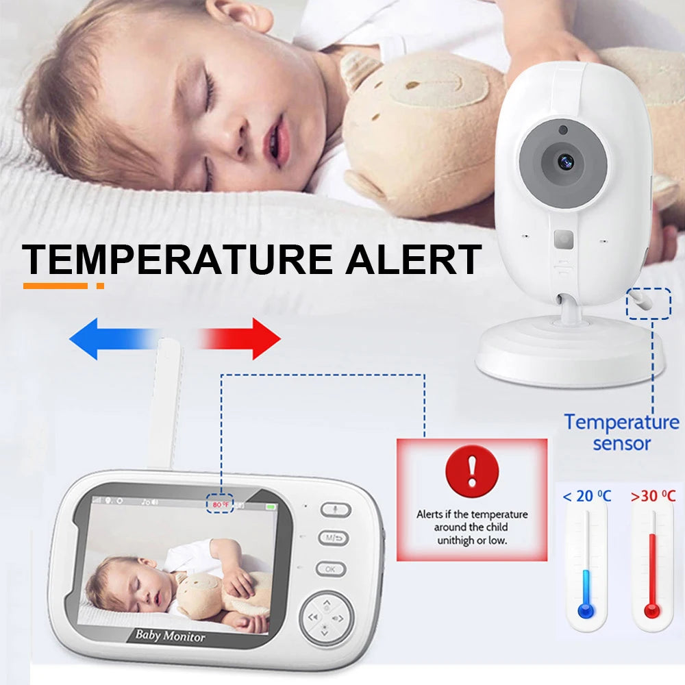 Baby monitor con telecamera LCD da 3,5 pollici, babysitter elettronico, audio bidirezionale, visione notturna, video, baby sitter, radio, migliore di VB603