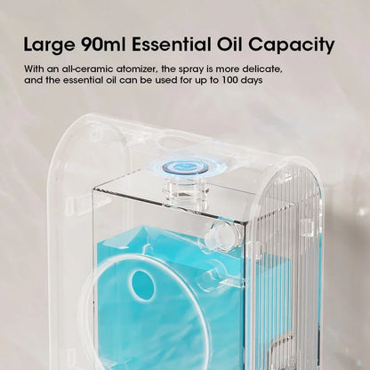 Macchina per aromaterapia con sensore automatico, deodorante per ambienti ricaricabile tramite USB, con funzione orologio, da parete