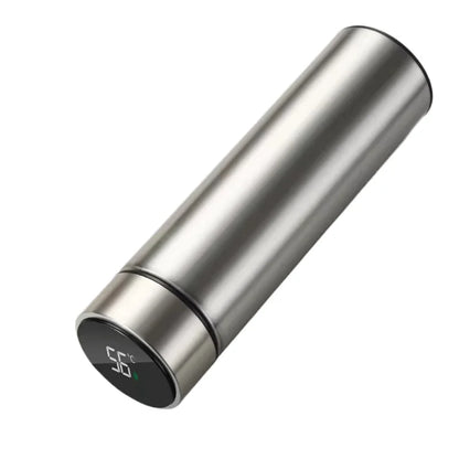 500ML Smart Temperature Display Thermos - 2-in-1 Divided Stainless Steel Vacuum Bottle with Dual Lids, Leak-Proof Outdoor Cup