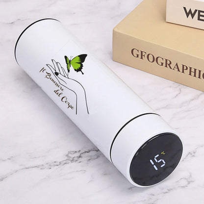 Borraccia termica con display intelligente, temperatura, 500 ml, sicurezza, acciaio inossidabile 304, thermos da caffè, regalo aziendale per uomo, logo personalizzato