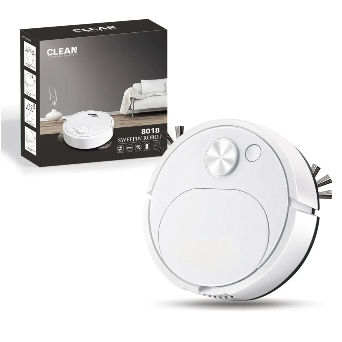 NUOVO robot aspirapolvere USB 3 in 1 Smart Wireless 1500Pa Pulizia a trascinamento Spazzapavimenti per casa e ufficio
