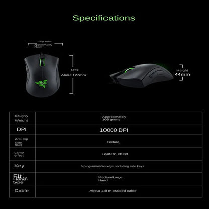 Mouse da gioco cablato Razer Purgatory Viper Standard Edition 6400DPI Merchandising di marca Regalo di compleanno Laurea Vendita all'ingrosso