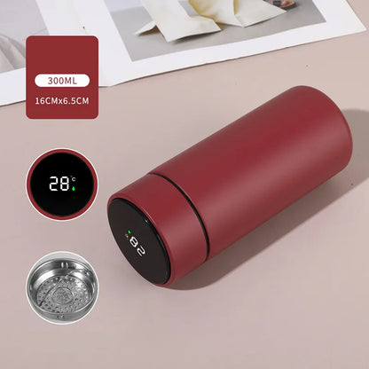 Bottiglia termica da viaggio con display a LED della temperatura, 300 ml, in acciaio inossidabile 316, isolata sottovuoto