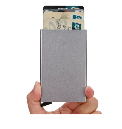 Portafoglio RFID Smart Porta Carte Metallo Sottile Uomo Donna Portafogli Pop Up Minimalista Piccolo Portafoglio Nero Valigetta per Uomo