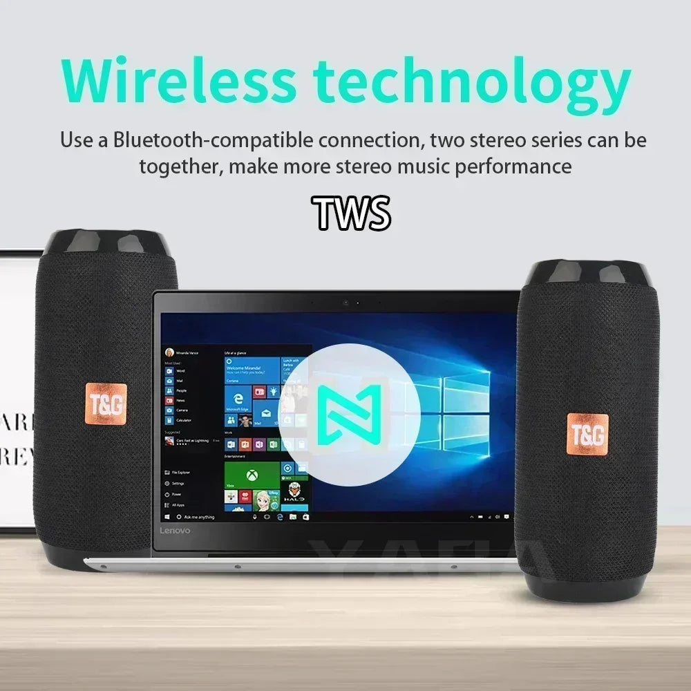 Altoparlante portatile wireless compatibile con Bluetooth Subwoofer Altoparlante esterno impermeabile Supporto stereo surround Radio FM TF