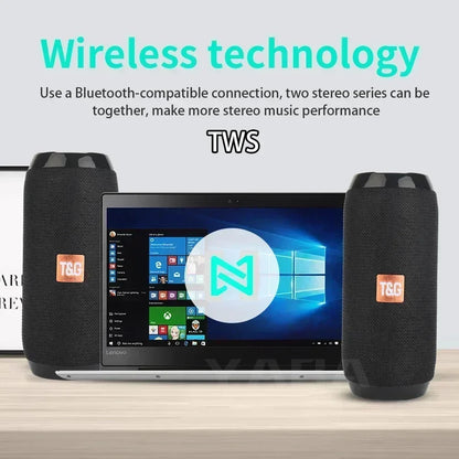 Altoparlante portatile wireless compatibile con Bluetooth Subwoofer Altoparlante esterno impermeabile Supporto stereo surround Radio FM TF
