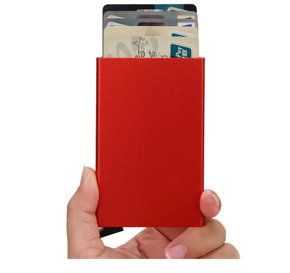 Portafoglio RFID Smart Porta Carte Metallo Sottile Uomo Donna Portafogli Pop Up Minimalista Piccolo Portafoglio Nero Valigetta per Uomo