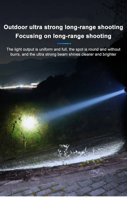 Nuova torcia ultra potente con 3 LED Core, mini torcia tattica ricaricabile ad alta potenza, torcia a LED con clip in metallo per penna e lampada portatile