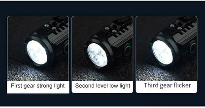 Nuova torcia ultra potente con 3 LED Core, mini torcia tattica ricaricabile ad alta potenza, torcia a LED con clip in metallo per penna e lampada portatile