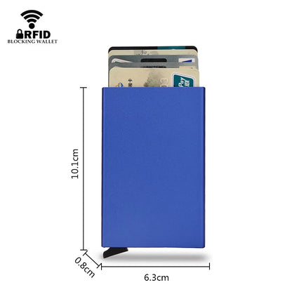 Portafoglio RFID Smart Porta Carte Metallo Sottile Uomo Donna Portafogli Pop Up Minimalista Piccolo Portafoglio Nero Valigetta per Uomo